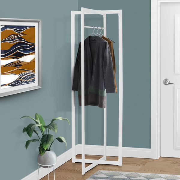 Coat Rack, Hall Tree, Free Standing, Hanging Bar, Entryway, For Contemporary & Modern - White - Best Buy Furniture