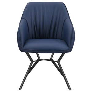 Upholstered Dining Chairs (Set of 2) Retro Bucket Seat - Blue