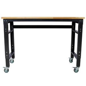 48" Wide Rolling Workbench - Adjustable Height for Workshop