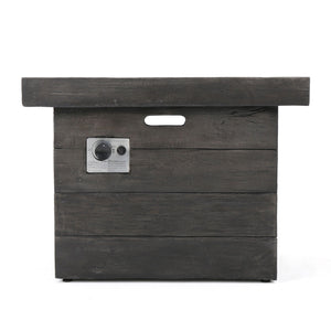 Anchorage Wood Square Fire Pit 40,000 BTU - Gray