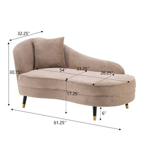 BellaLuxe Velvet Curved Chaise Lounge