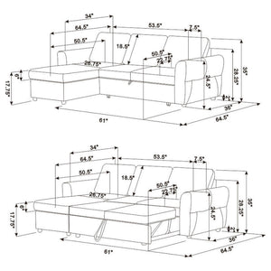 Kenna- Sleeper Sectional Sofa With Storage Ottoman