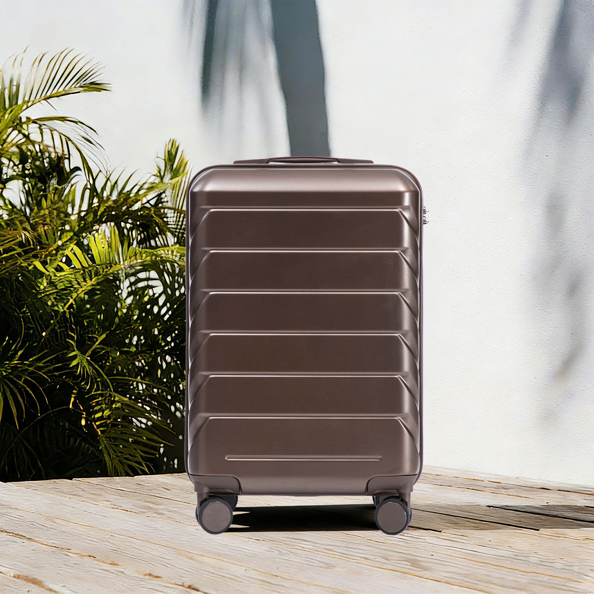 20 Inch ABS Hard Shell Travel Checked Luggage - Brown
