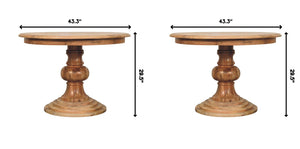 Round Turned Dining Table - Oak