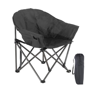 Oversized Camping Chair, Portable Folding Moon Chair with Side Pocket