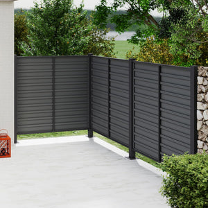 Outdoor Privacy Screens, 50" W x 50" H Air Conditioner Fence, Trash Can Enclosure (3 Panels, Black)