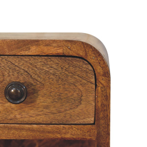 Solid Wood Curved Wall Mounted Bedside Table
