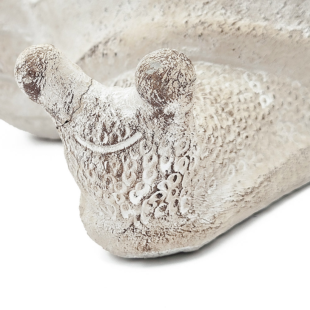 Decorative Cement Planter with Abstract Design - Natural Finish