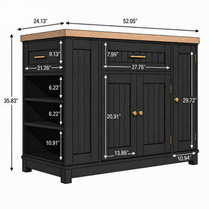 52" Kitchen Island Cabinet with Storage