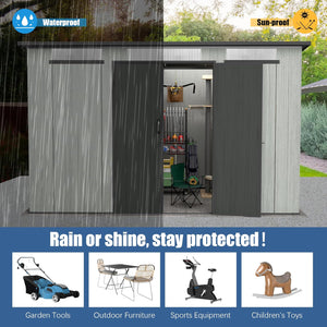 6x11FT Outdoor Resin Storage Shed with Transparent Windows & Louvered Vents