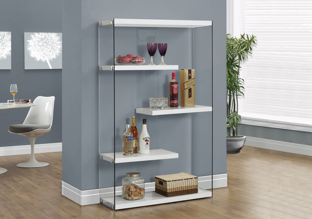 Bookshelf, Bookcase, Etagere, 5 Tier, Office, Glossy Contemporary & Modern - White - Best Buy Furniture