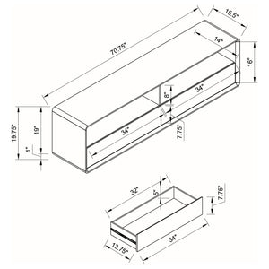 Cordova - 2 Drawer TV Stand - Gloss White