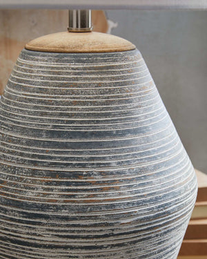 Lawrock - Terracotta Table Lamp - Antique Blue - Best Buy Furniture