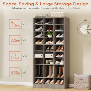 10 Tier Shoe Storage Cabinet With 30 Cubbies