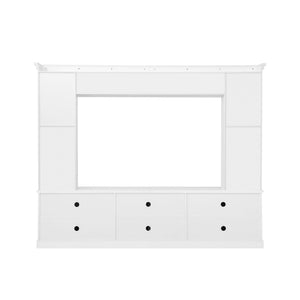TV Stand With Bookcase, Storage Cabinet With 3 Adjustable Shelves, Living Room Entertainment Center - White