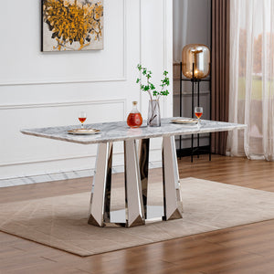 Marble Dining Table for 6 People