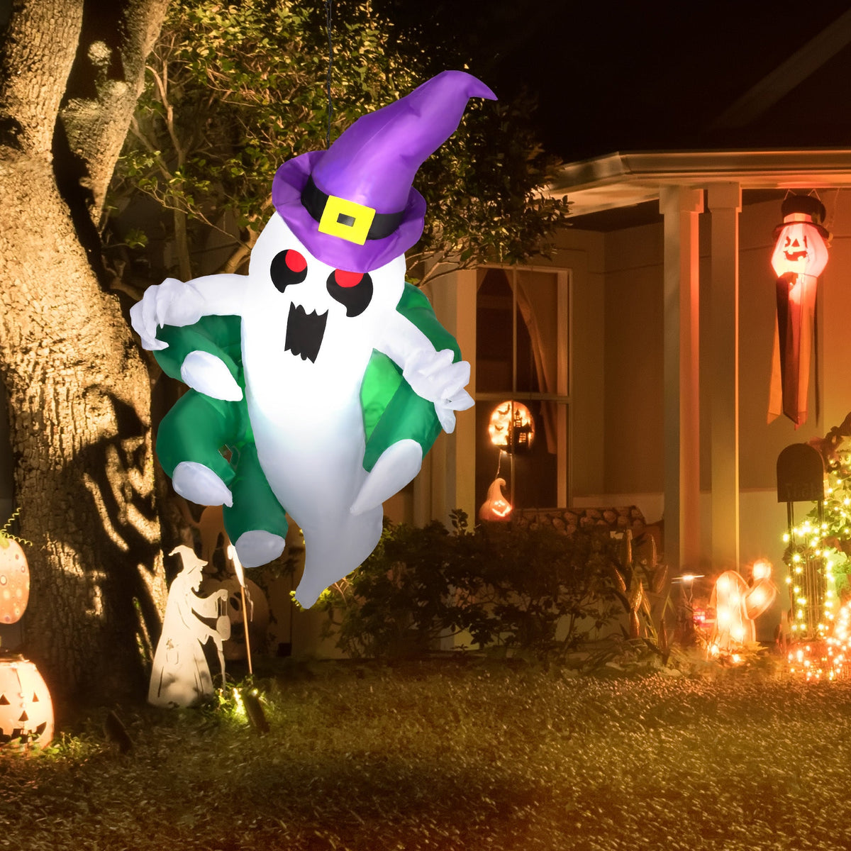4ft Animated Inflatable Ghost with LED Illumination