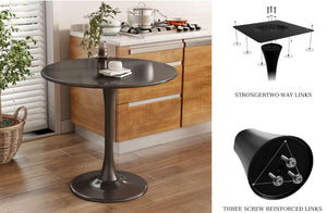 Modern Round Dining Table - Black ∅31.5''