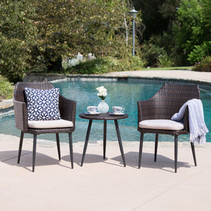 Kenneth - 3 Pieces Chat Set Outdoor Furniture - Brown Multi - Best Buy Furniture