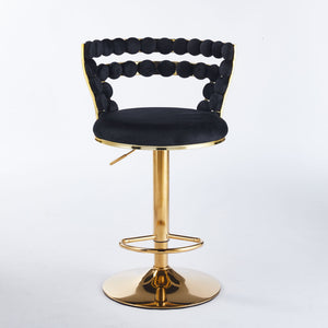 Modern Bar Chair With Iron Tube Legs, Soft Cushions And Comfortable Backrest (Set of 2)