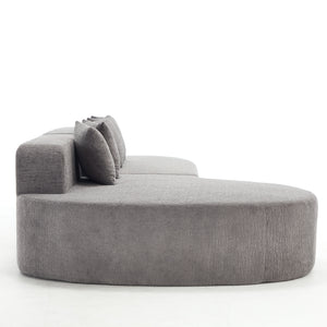110.2" * 62" Boneless Sectional Curved Sofa with 5 Pillows
