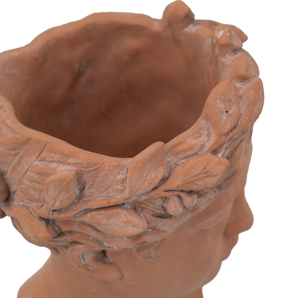 Visage Head Bust Planter with Classical Design - Cement