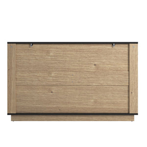 Modern 6 Drawer Cabinet With Metal Rounded Corners And Exquisite Handles Multi Functional Storage - Natural Wood