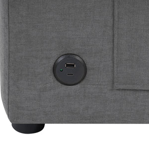 Modern L-Shaped Sectional Sofa With Curved Chaise, USB Ports, And Side Storage Pockets