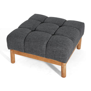 Modern Upholstered Deep Biscuit-style Tufted Ottoman