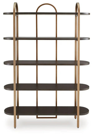 Brentmour - Bookcase - Brown / Gold Finish - Best Buy Furniture