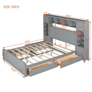 Bed With All In One Cabinet, Shelf And Sockets