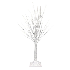 3' Lit Winter White Birch Tree