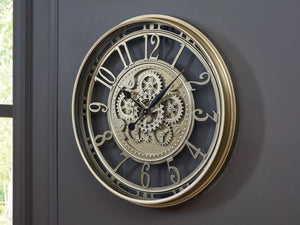 Gilover - Wall Clock - Champagne Finish - Best Buy Furniture