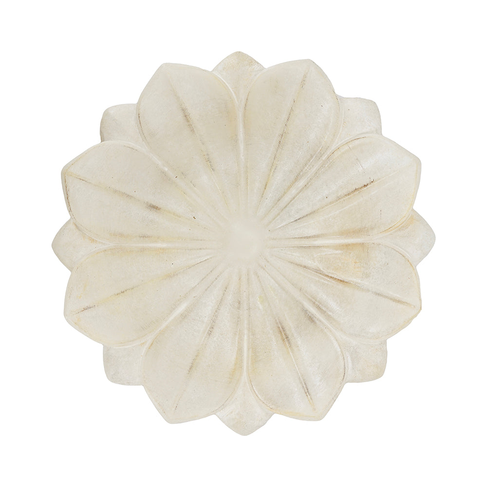 11.8x11.8x2.8" Flower Decorative Bowl, Hand-finished Lotus Bloom