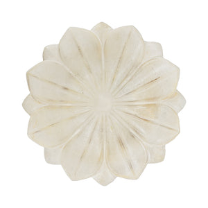 11.8x11.8x2.8" Flower Decorative Bowl, Hand-finished Lotus Bloom