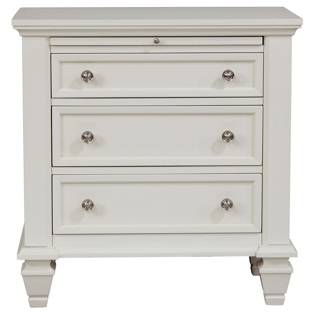Cortina - 4 Piece Queen Bedroom Set With Ornate Panels And Storage - Cream White