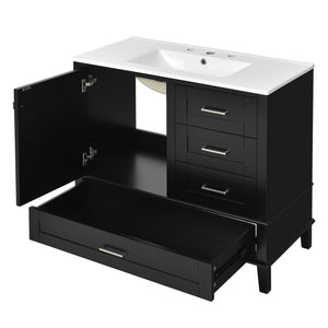 Bathroom Vanity, Modern Bathroom Cabinet With Sink Combo Set, Bathroom Storage Cabinet With A Soft Closing Door And 3 Drawers, Solid Wood Frame