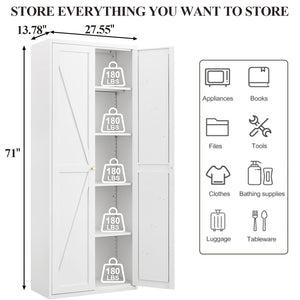 Adjustable 2 Door Storage Cabinet With Adjustable Shelves