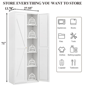 Adjustable 2 Door Storage Cabinet With Adjustable Shelves