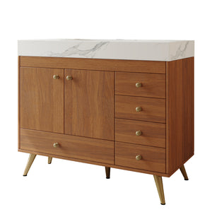 36" Freestanding Bathroom Vanity with Faux Marble Top
