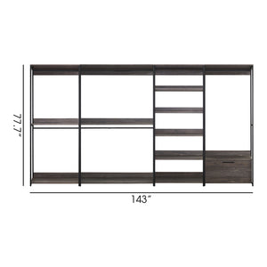 Monica - Walk-In Closet System, Modular Storage - Rustic