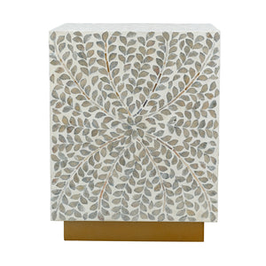 14x14x18" Square Accent Stool with Capiz Shell Finish