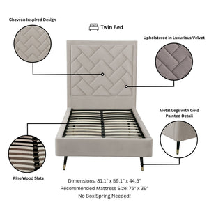 Crosby - Bed With Upholstered Headboard And Slats