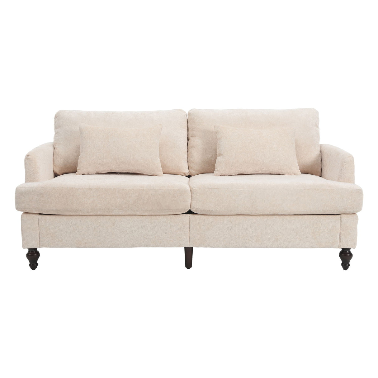 Mid Century Modern Fabric Loveseat Sofa, 2 Seat Upholstered Couch
