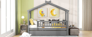 Creativity House Bed With Twin Size Trundle