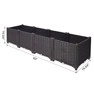 Deep Raised Garden Bed Plastic Planter Boxes