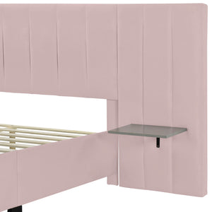 Upholstered Platform Bed With Big Headboard