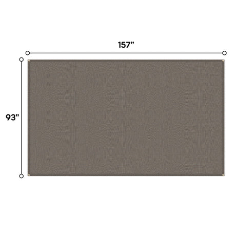 13' X 7.7' Outdoor Pergola Sun Shade Cover Cloth Patio Canopy Hdpe Permeable With Grommets - Brown
