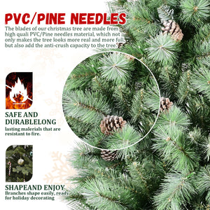 7.5FT Christmas Tree with 92 Pine Cones