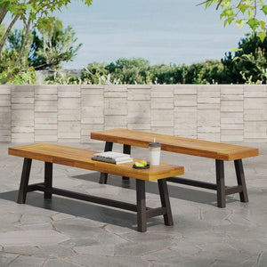 Tranquilizer - Outdoor Acacia Wood Bench With Slat Panel Design - Best Buy Furniture